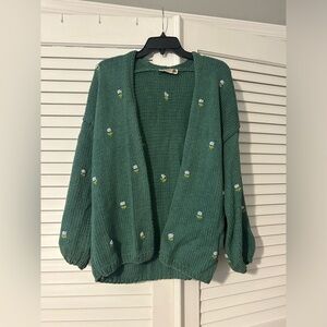 Hill House Fanm Mon green knitted cardigan